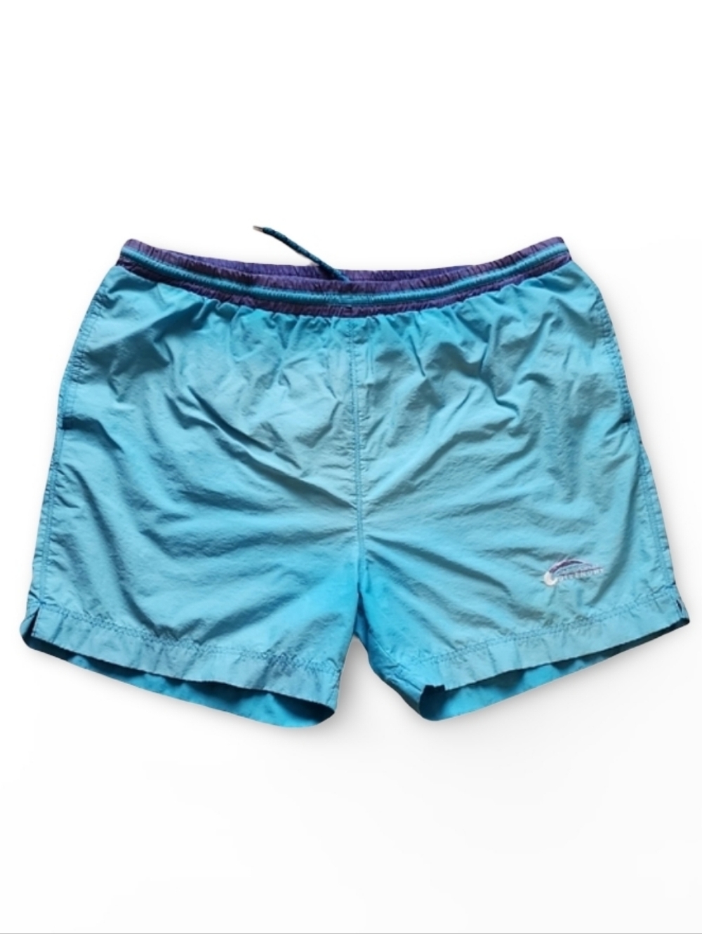 Vintage 90s Givenchy Activewear Shorts XL Two-Tone Teal‎ Nylon Mesh Lined